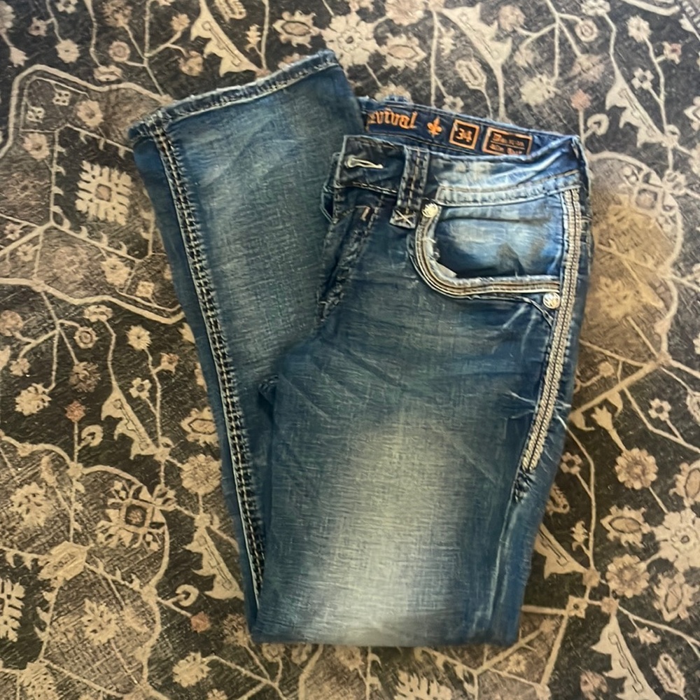 Mens Rock Revival Jeans